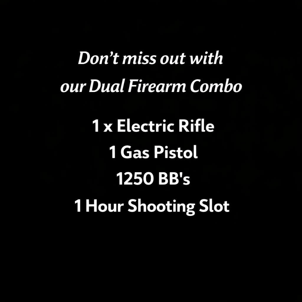 Promotional text for a dual firearm combo offer on a black background